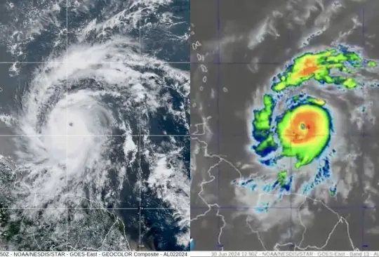 Es un monstruo: las impactantes imágenes desde el espacio del huracán Beryl que amenaza Cancún