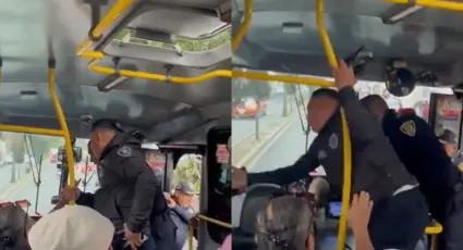 Captan a policías golpeando a conductor de microbús en Tlalpan