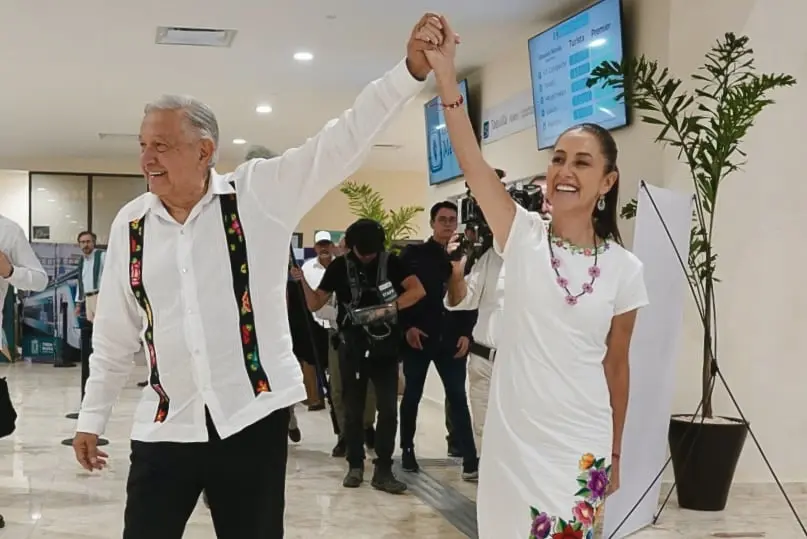 As&iacute; fue la gira de Claudia Sheinbaum y AMLO por el Tren Maya