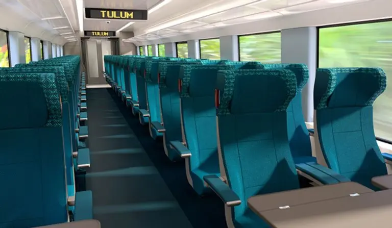 Así luce el Tren Maya por dentro. Foto: especial.