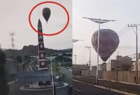 Así fue el momento en que el globo aerostático se desplomó en Tecámac 