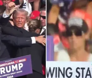 Filtran nuevo video del atentado a Donald Trump; mujer hace extraña señal antes del tiroteo