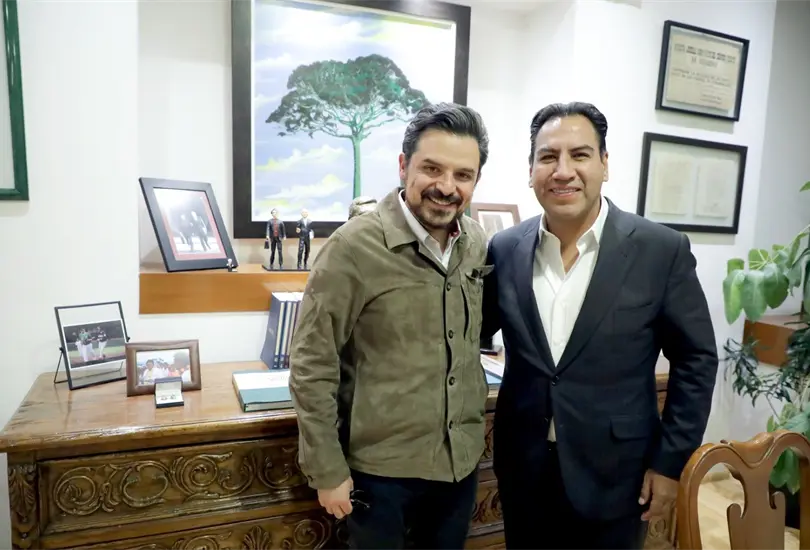  Eduardo Ram&iacute;rez Aguilar y Zo&eacute; Robledo sostienen reuni&oacute;n sobre futuros proyectos del IMSS en Chiapas