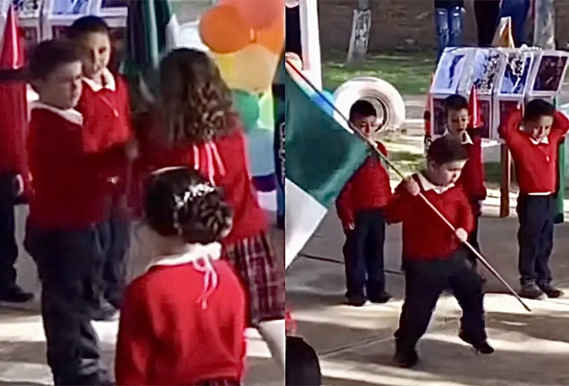 "No manches, un alacrán": Niño abanderado salva la ceremonia escolar y se vuelve viral |VIDEO "No manches, un alacrán": Niño abanderado salva la ceremonia escolar y se vuelve viral |VIDEO