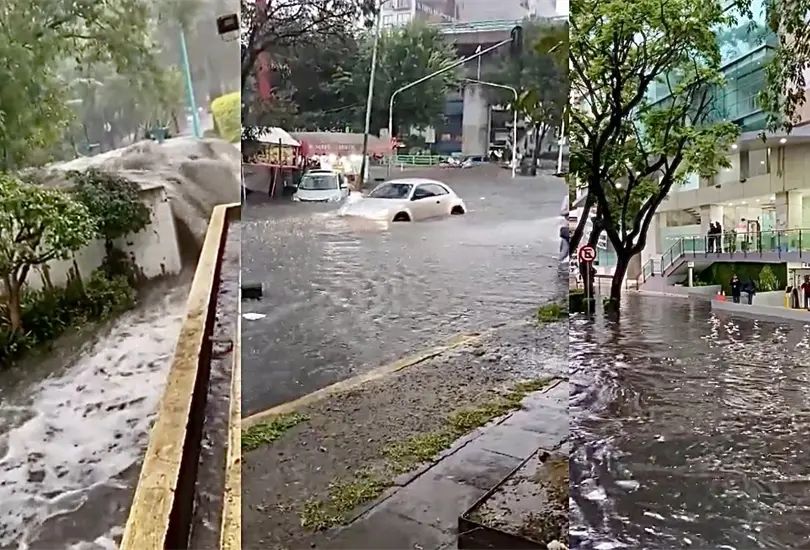 VIDEOS IMPACTANTES | La lluvia paraliza a la CDMX y las avenidas se convierten en albercas