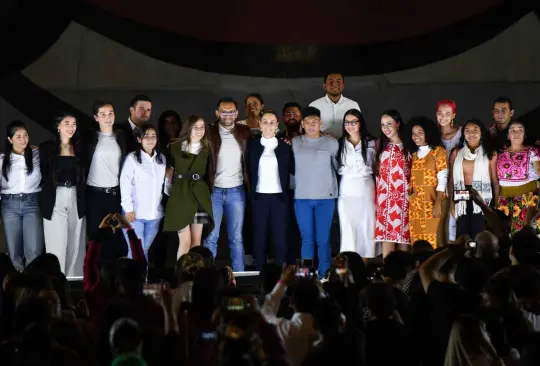 La virtual presidenta electa, Claudia Sheinbaum, durante el evento Jóvenes: el corazón de la transformación