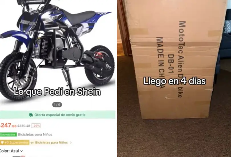 Joven compra moto en Shein y se hace viral. 