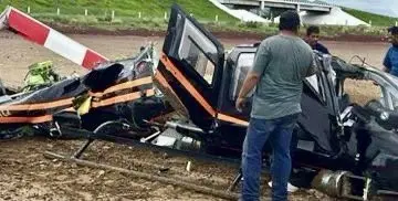 Impactantes imágenes: así fue el momento en que cae un helicóptero en Jalisco, hay cuatro heridos