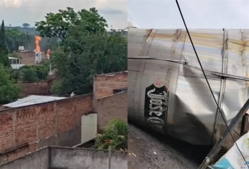 Tras la explosi&oacute;n, un fuerte incendio se gener&oacute; en la planta tequilera 