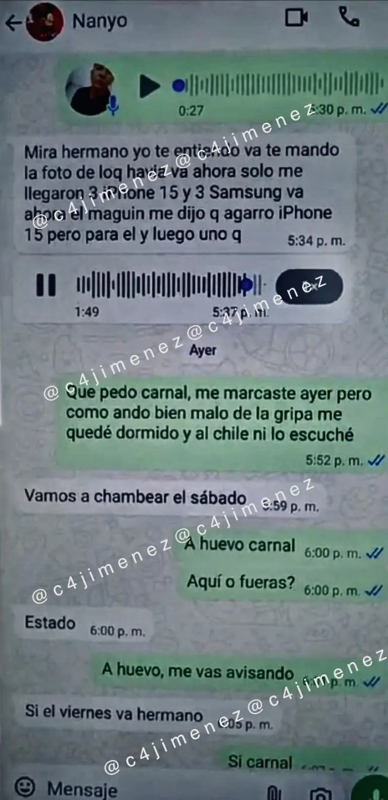 Filtran indignante conversación entre ladrones de celulares de CDMX - @c4jimenez