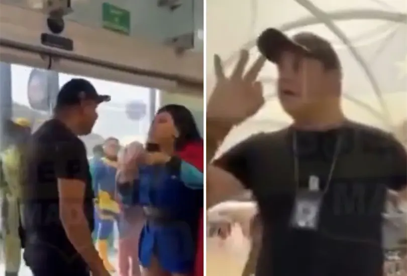 Guardia de seguridad explota contra j&oacute;venes disfrazados de superheroes