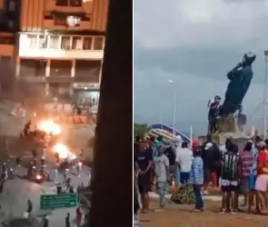 Imágenes Impactantes: Protestas callejeras, derribo de estatuas y conflicto en Venezuela tras las elecciones
