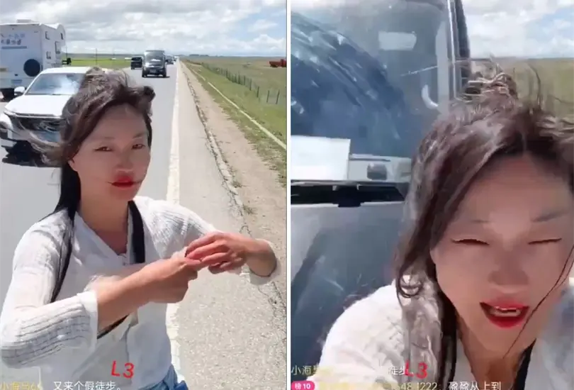 Influencer es atropellada al realizar un en vivo en plena carretera