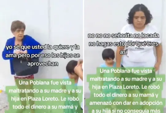 Captan a mujer quitándole el dinero de la pensión a su mamá