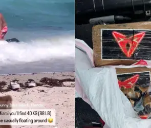 VIDEO | Huracán "Debby" arrastra paquetes de drogas a una playa en Florida