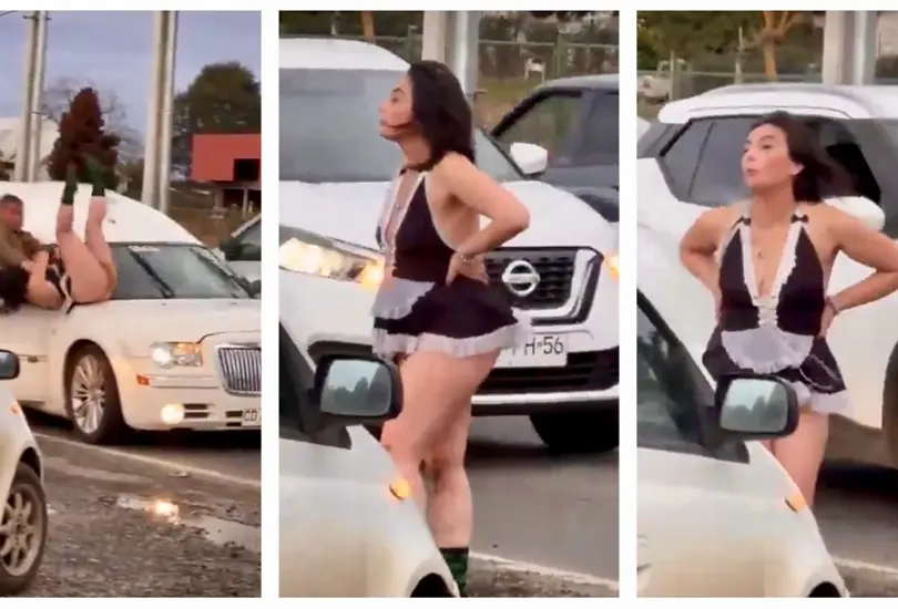 Esc&aacute;ndalo en funeral: supuesta "escort" se vuelve viral al subirse a la carroza con un arma