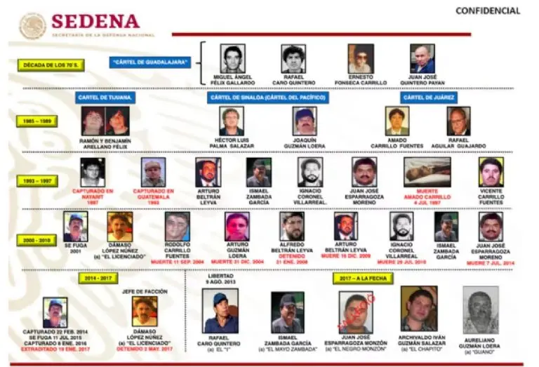 La historia del Cártel de Sinaloa registrada por la Secretaría de la Defensa Nacional Foto: (Sedena)