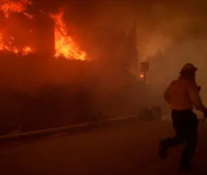Videos del devastador incendio que arrasó con un suburbio en Los Ángeles