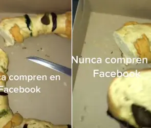 Hombre compra rosca de Reyes en Facebook y esto fue lo que le dieron: Es un bolillo duro