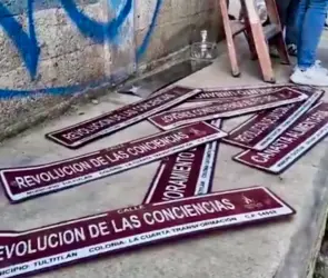 Vecinos retiran nombres de calles en rechazo a la colonia Cuarta Transformación