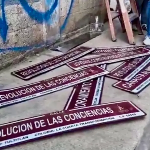 Vecinos retiran nombres de calles en rechazo a la colonia Cuarta Transformación