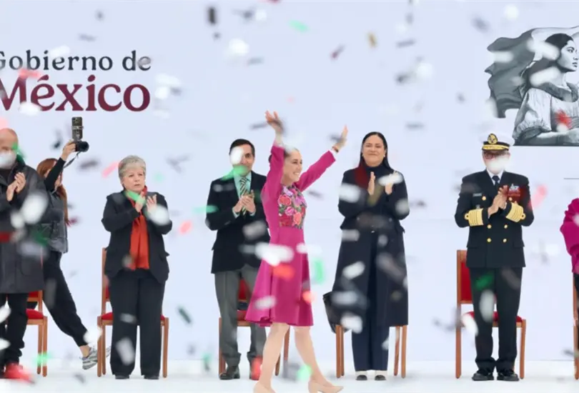 Claudia Sheinbaum durante su informe por los 100 d&iacute;as de su gobierno.