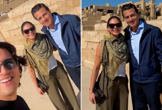 El expresidente de México fue captado mientras daba un paseo por la zona arqueológica de Karnak.