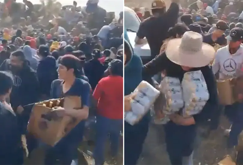 Decenas de personas saquean tr&aacute;iler con cervezas