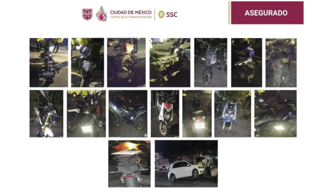  SSC despliega operativo en Benito Juárez: 15 motos aseguradas y 20 multas aplicadas 