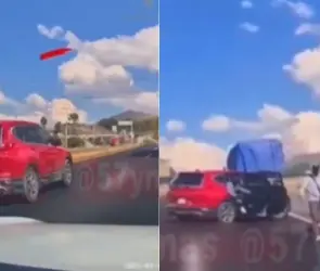 Se van a bajar: Captan en video el intento de asalto a una familia en carretera del Edomex