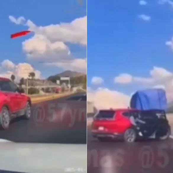 Se van a bajar: Captan en video el intento de asalto a una familia en carretera del Edomex