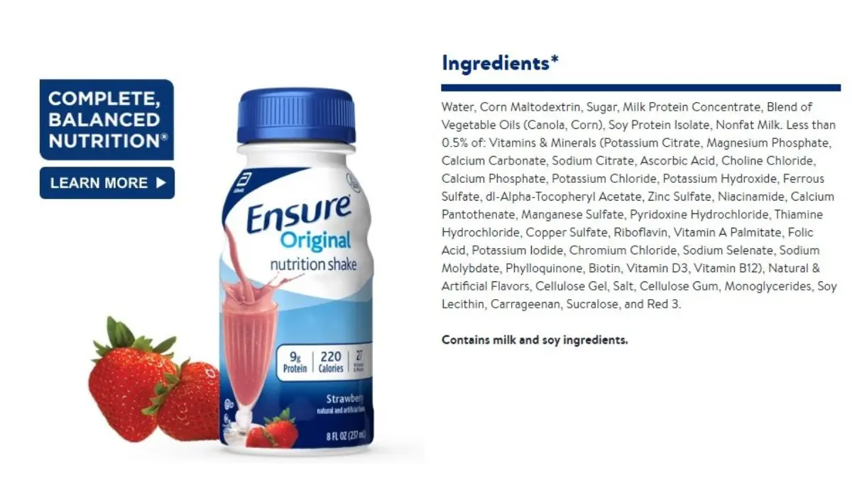 Ensure de fresa Captura de pantalla