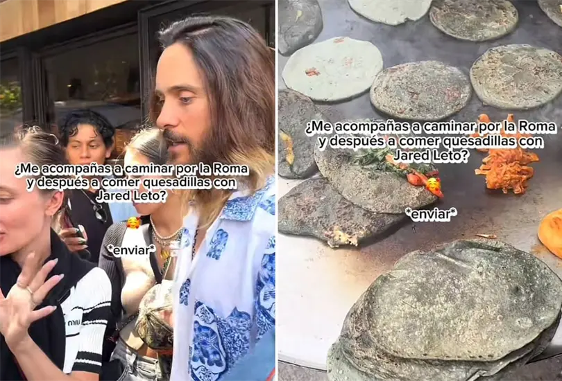 Captan a Jared Leto en puesto de quesadillas en CDMX