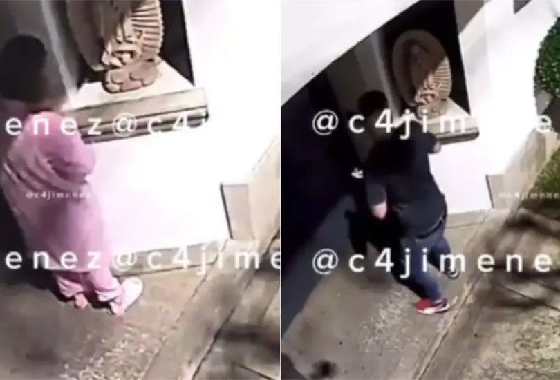 Cámaras de vigilancia captaron el momento exacto en que la mujer recibe un paquete de dudosa procedencia Cámaras de vigilancia captaron el momento exacto en que la mujer recibe un paquete de dudosa procedencia