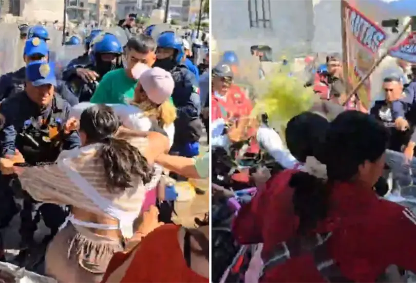 Comerciantes ambulantes de la Alameda Central protagonizaron una pelea con elementos de la Secretar&iacute;a de Seguridad de la CDMX. 