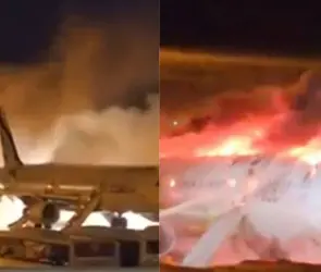 Terror en el aire: avión se incendia con pasajeros en el interior