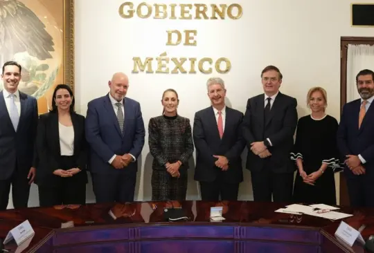 Sheinbaum durante la reunión con directivos de Nestlé. 