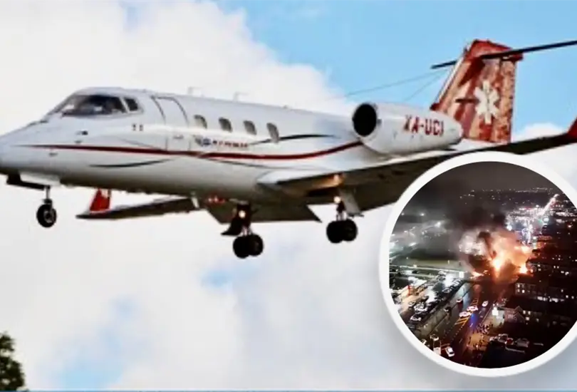 Momento exacto en que avi&oacute;n se estrella cerca de un centro comercial en Filadelfia