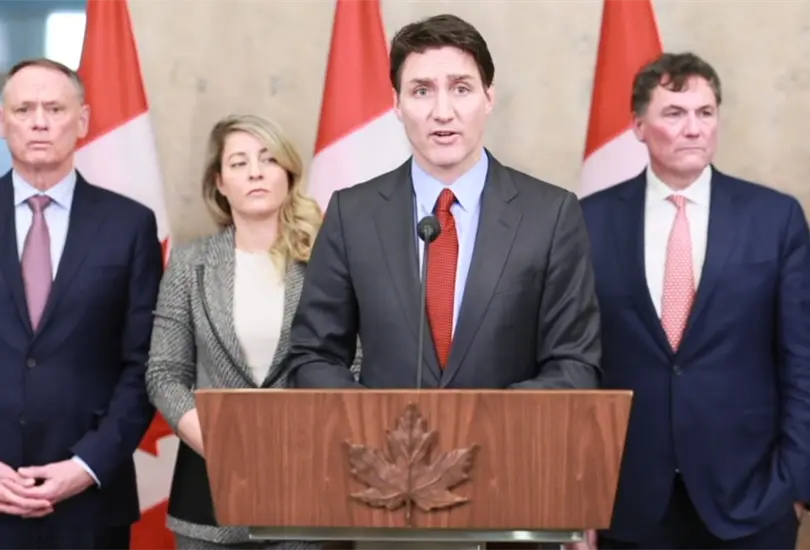 Justin Trudeau anuncia aranceles del 25% a productos estadunidenses