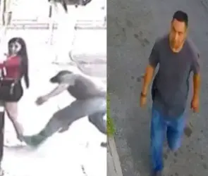 Sujeto muerde glúteo a una joven en plena vía pública; ataque queda grabado en VIDEO 