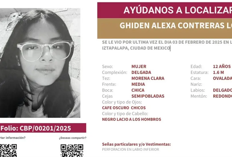 Alerta Amber: Ghiden Alexa sali&oacute; a la tienda y desapareci&oacute; 