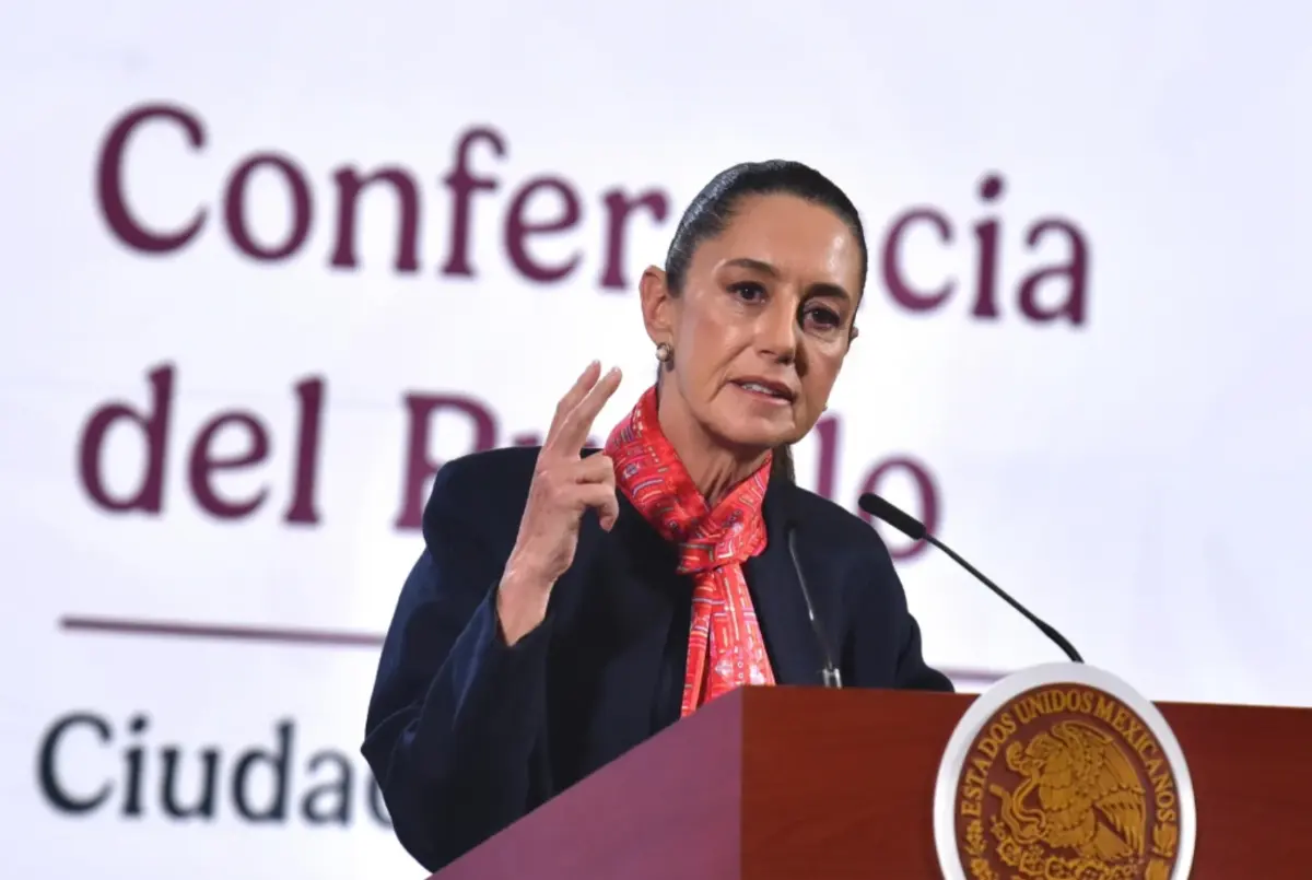  Claudia Sheinbaum durante la conferencia de prensa de este lunes 10 de febrero. 