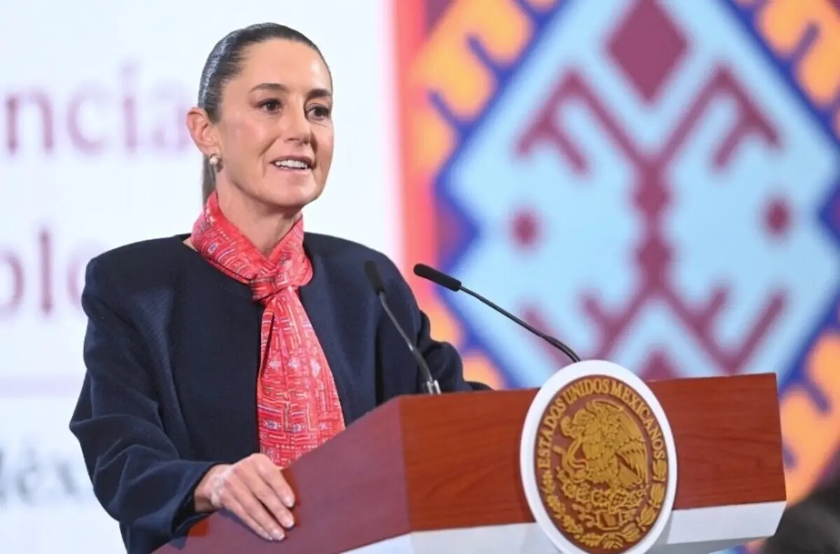  Claudia Sheinbaum, durante su conferencia en Palacio Nacional, en la CDMX, este 10 de febrero. 
 