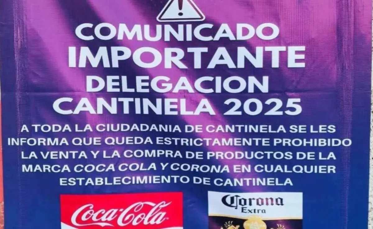  Municipio de Hidalgo prohíbe la compra y venta de Coca-Cola. 