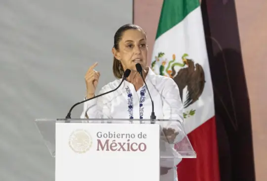 La presidenta Claudia Sheinbaum durante su visita a Veracruz.