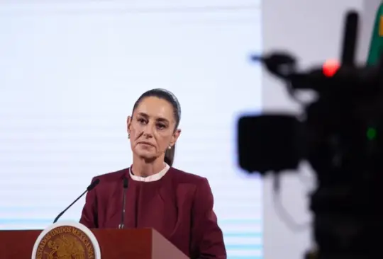 Claudia Sheinbaum durante su conferencia de hoy 24 de febrero.