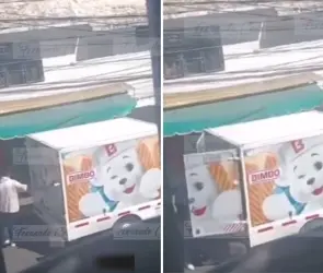 El momento exacto en el secuestran a trabajador de Bimbo mientras repartía el pan