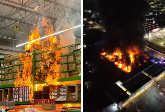 Incendio destruye Bodega Aurrerá de Plaza Bella