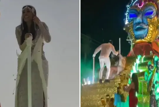 La tapatía sufrió una nueva caída en un carnaval. La tapatía sufrió una nueva caída en un carnaval.