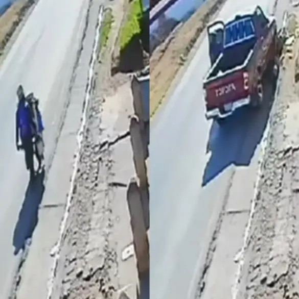 Camioneta de carga atropella por la espalda a vendedor de helados de la tercera edad